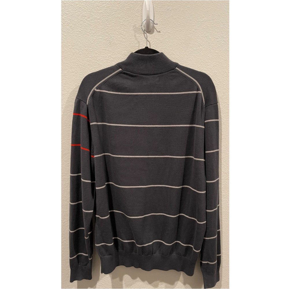 CUTTER & BUCK Grey White Striped Full Zip Jacket - Picture 4 of 4